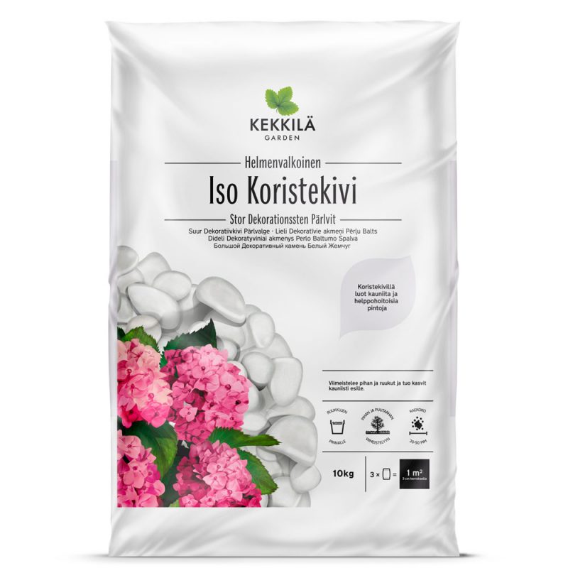 Kekkilä iso koristekivi helmenvalkoinen