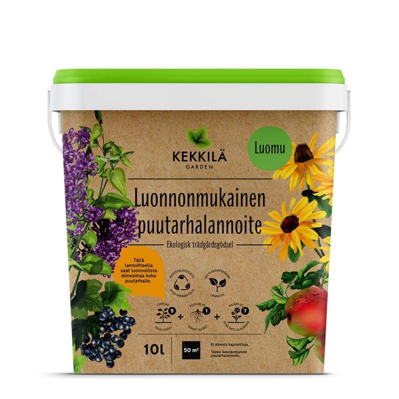 Kekkilä+Luonnonmukainen puutarhalannoite pakkaus